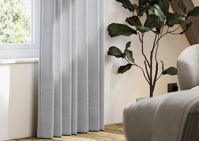 Luxe Velvet (Blackout) Eyelet, Silver Grey - Ready Made Curtains - Image 6